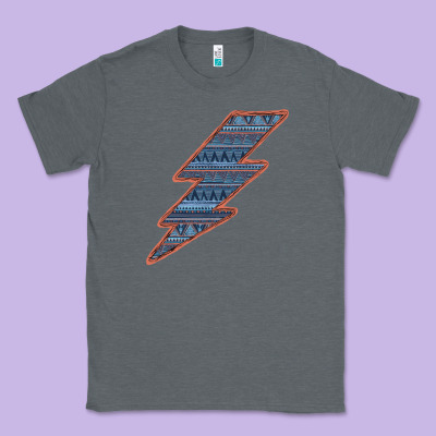Western Orange Border Aztec Lightning Classic Tee Designed By Bettercallsaul