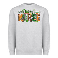 Heather Grey One lucky Nurse with elements St. Patricks Day Heavyweight Sweatshirt - HowdyJamesFarm