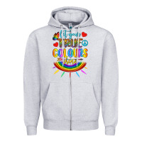 Heather Grey Let Your True Colours Shine Zipper Hoodie - BundleAndBundleShop