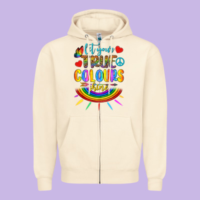 Let Your True Colours Shine Zipper Hoodie Designed By Bundleandbundleshop