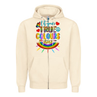 Sandshell Let Your True Colours Shine Zipper Hoodie - BundleAndBundleShop
