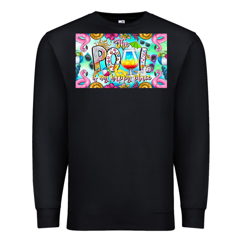 The Pool Is My Happy Place Premium Sweatshirt by CowhideDigitalArt | Teevron