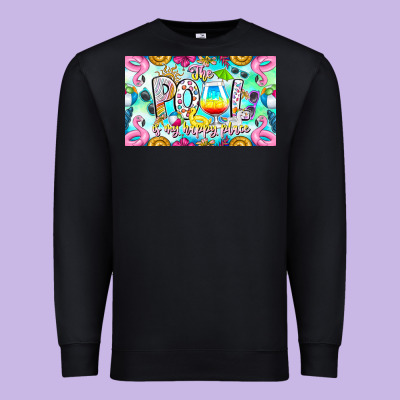 The Pool Is My Happy Place Premium Sweatshirt Designed By Cowhidedigitalart