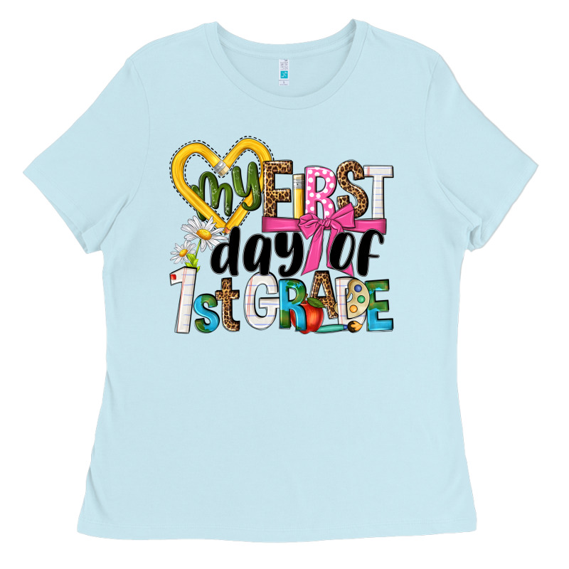 My First Day Of 1st Grade Ladies Tee by NancyCooperArtShop | Teevron