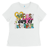 White my first day of 1st grade Ladies Tee - NancyCooperArtShop