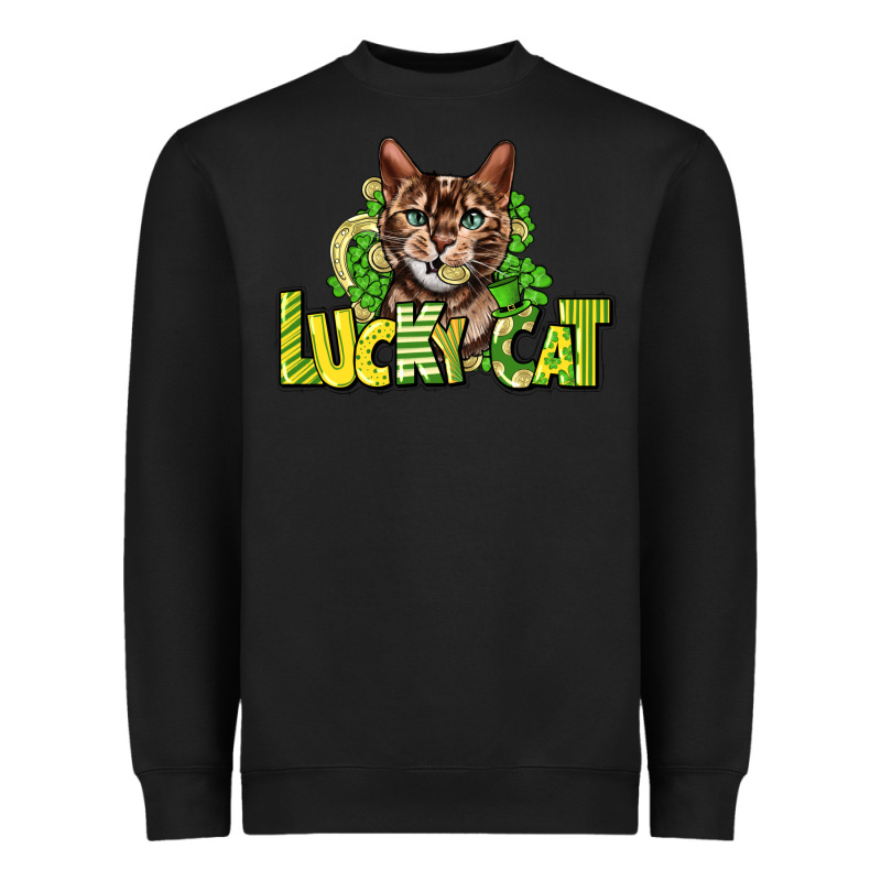 Lucky Cat St. Patrick's Heavyweight Sweatshirt by HowdyJamesFarm | Teevron