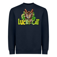 Navy Lucky cat St. Patrick's Heavyweight Sweatshirt - HowdyJamesFarm