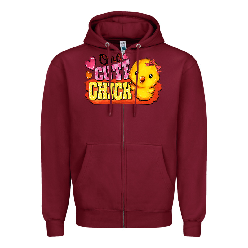 One Cute Chick Zipper Hoodie by FaDigitalArtStudio | Teevron