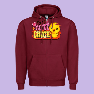 One Cute Chick Zipper Hoodie Designed By Fadigitalartstudio