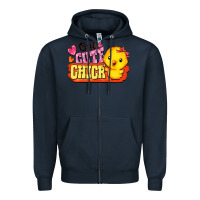 Navy one cute chick Zipper Hoodie - FaDigitalArtStudio