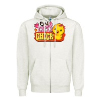 Oatmeal Heather one cute chick Zipper Hoodie - FaDigitalArtStudio
