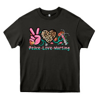 Asphalt peace love nursing Heavy Core Tee - NancyCooperArtShop