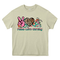 Mossy peace love nursing Heavy Core Tee - NancyCooperArtShop