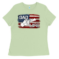 Matcha Dad Life with American Flag Ladies Tee - Jasminsmagicworld