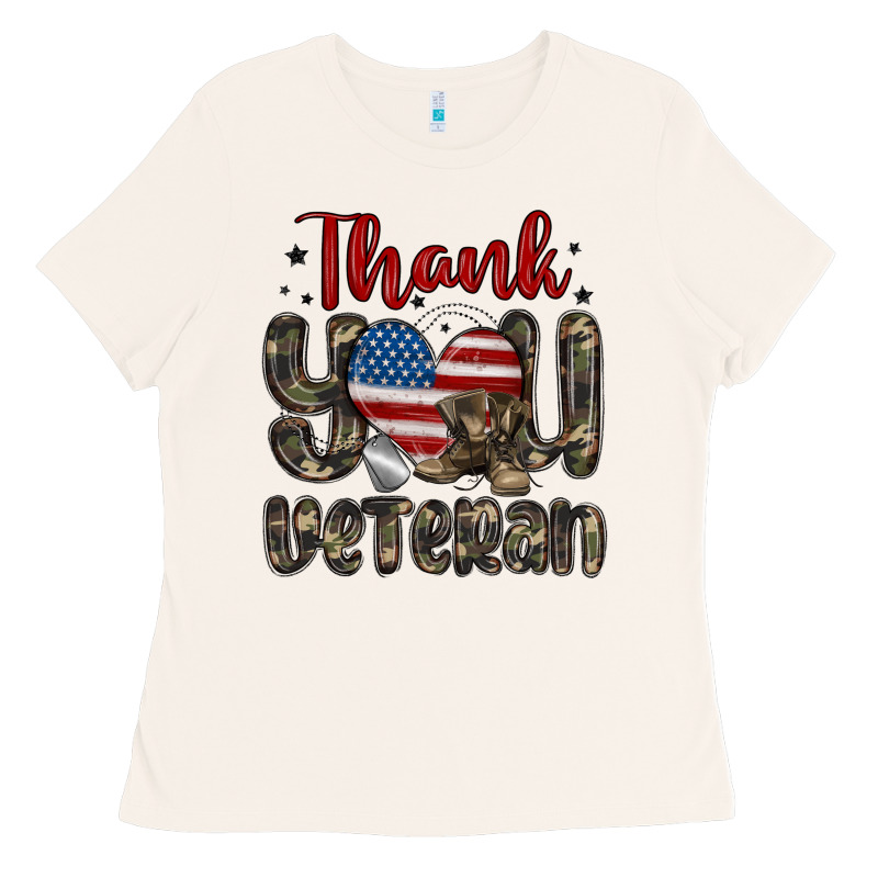 Thank You Veteran Ladies Tee by MaliasSmallBusiness | Teevron