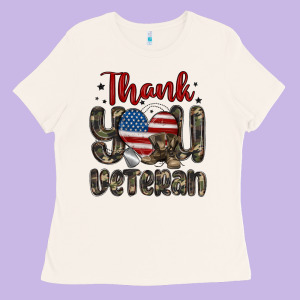Thank You Veteran Ladies Tee Designed By Maliassmallbusiness