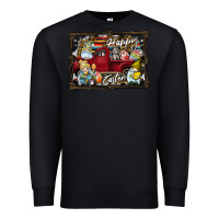 Black Happy Easter Premium Sweatshirt - CowhideDigitalArt