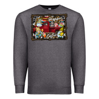 Charcoal Heather Happy Easter Premium Sweatshirt - CowhideDigitalArt