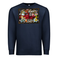 Navy Happy Easter Premium Sweatshirt - CowhideDigitalArt