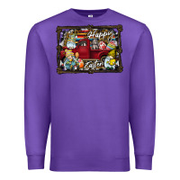 Purple Happy Easter Premium Sweatshirt - CowhideDigitalArt