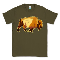 Army Green Desert Landscape Bison Silhouette Classic Tee - Bettercallsaul