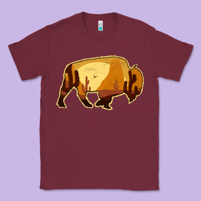 Desert Landscape Bison Silhouette Classic Tee Designed By Bettercallsaul