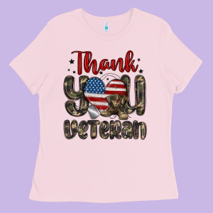 Thank You Veteran Ladies Tee Designed By Maliassmallbusiness