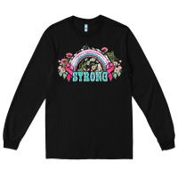 Black Strong Cancer rainbow Cancer Awareness Long Sleeve Tee - HowdyJamesFarm
