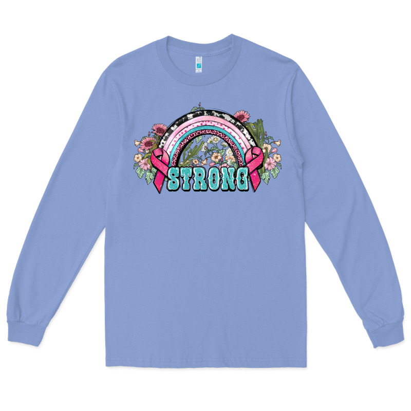 Strong Cancer Rainbow Cancer Awareness Long Sleeve Tee by HowdyJamesFarm | Teevron