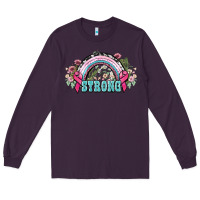 Plum Strong Cancer rainbow Cancer Awareness Long Sleeve Tee - HowdyJamesFarm