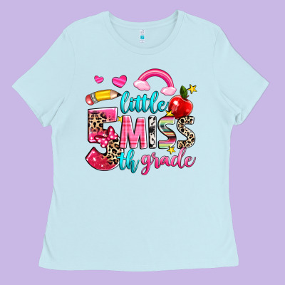 Little Miss Fifth Grade Ladies Tee Designed By Nancycooperartshop