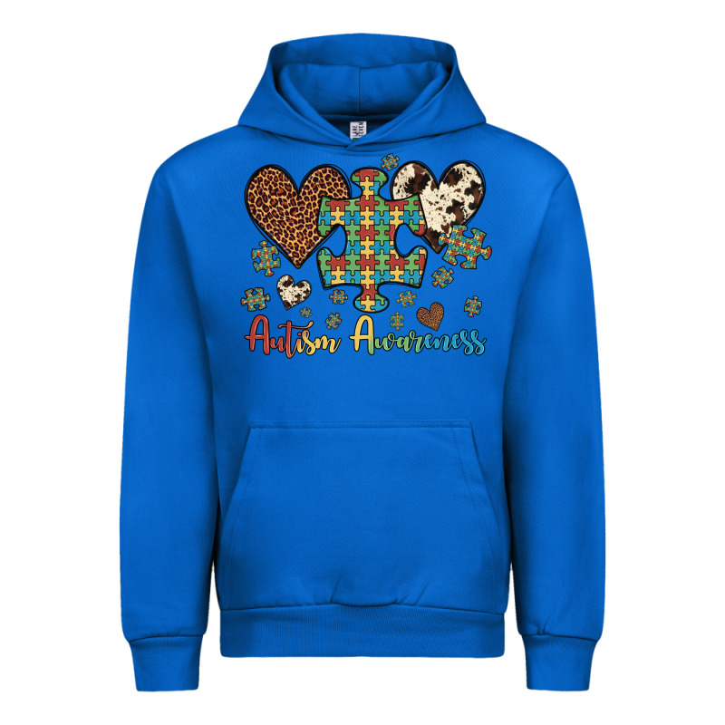 Autism Awareness Leopard Cowhide Herts Puzzle Urban Hoodie by Artiststas | Teevron