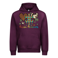 Mauve Wine autism awareness leopard cowhide herts puzzle Urban Hoodie - Artiststas