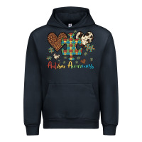 Navy autism awareness leopard cowhide herts puzzle Urban Hoodie - Artiststas