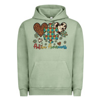 Pigment Oil Green autism awareness leopard cowhide herts puzzle Urban Hoodie - Artiststas
