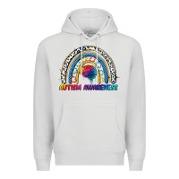Dove Grey Autism Awareness rainbow Premium Hoodie - FaDigitalArtStudio