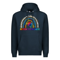 Navy Autism Awareness rainbow Premium Hoodie - FaDigitalArtStudio