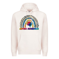 Pale Pink Autism Awareness rainbow Premium Hoodie - FaDigitalArtStudio