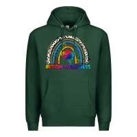 Sports Green Autism Awareness rainbow Premium Hoodie - FaDigitalArtStudio
