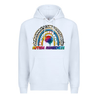 White Autism Awareness rainbow Premium Hoodie - FaDigitalArtStudio