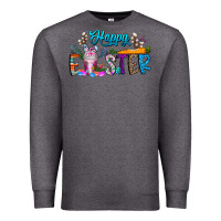Charcoal Heather happy easter coffee Premium Sweatshirt - CowhideDigitalArt