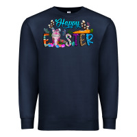 Navy happy easter coffee Premium Sweatshirt - CowhideDigitalArt