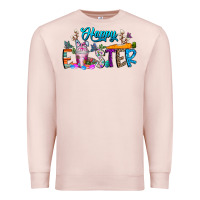 Pale Pink happy easter coffee Premium Sweatshirt - CowhideDigitalArt