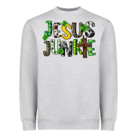 Heather Grey Jesus junkie St. Patrick's Heavyweight Sweatshirt - CowGirlArtShop