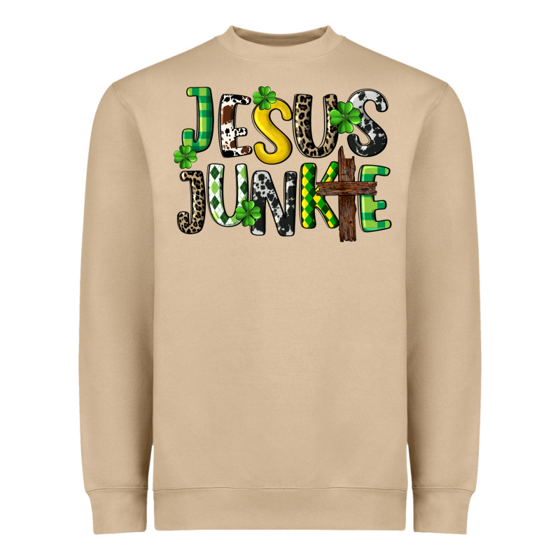 Jesus Junkie St. Patrick's Heavyweight Sweatshirt by CowGirlArtShop | Teevron