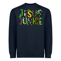Navy Jesus junkie St. Patrick's Heavyweight Sweatshirt - CowGirlArtShop