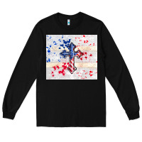 Black 4th of july flag cross Long Sleeve Tee - TumblerDesignByShophia