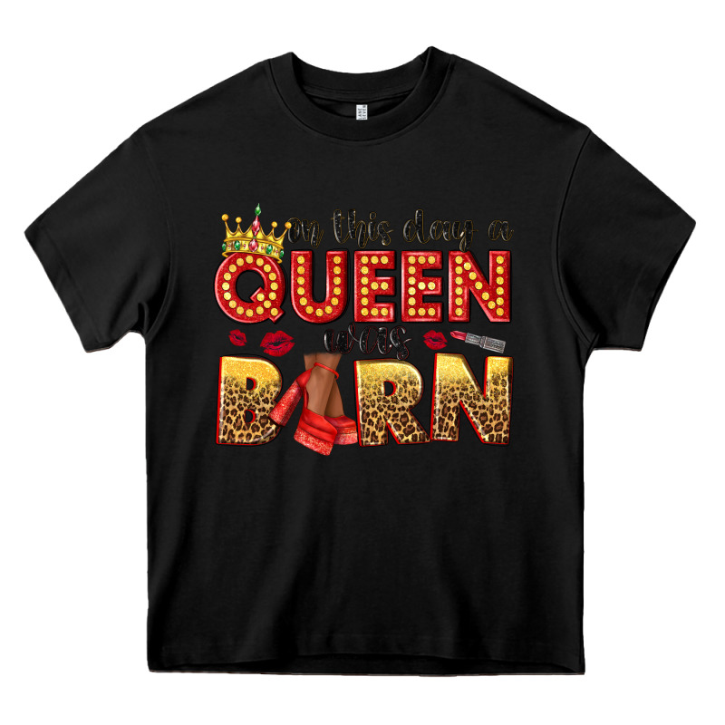 On This Day A Queen Was Born Heavy Core Tee by NancyCooperArtShop | Teevron