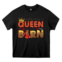 Black on this day a queen was born Heavy Core Tee - NancyCooperArtShop