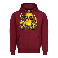 Burgundy chick magnet Zipper Hoodie - FaDigitalArtStudio